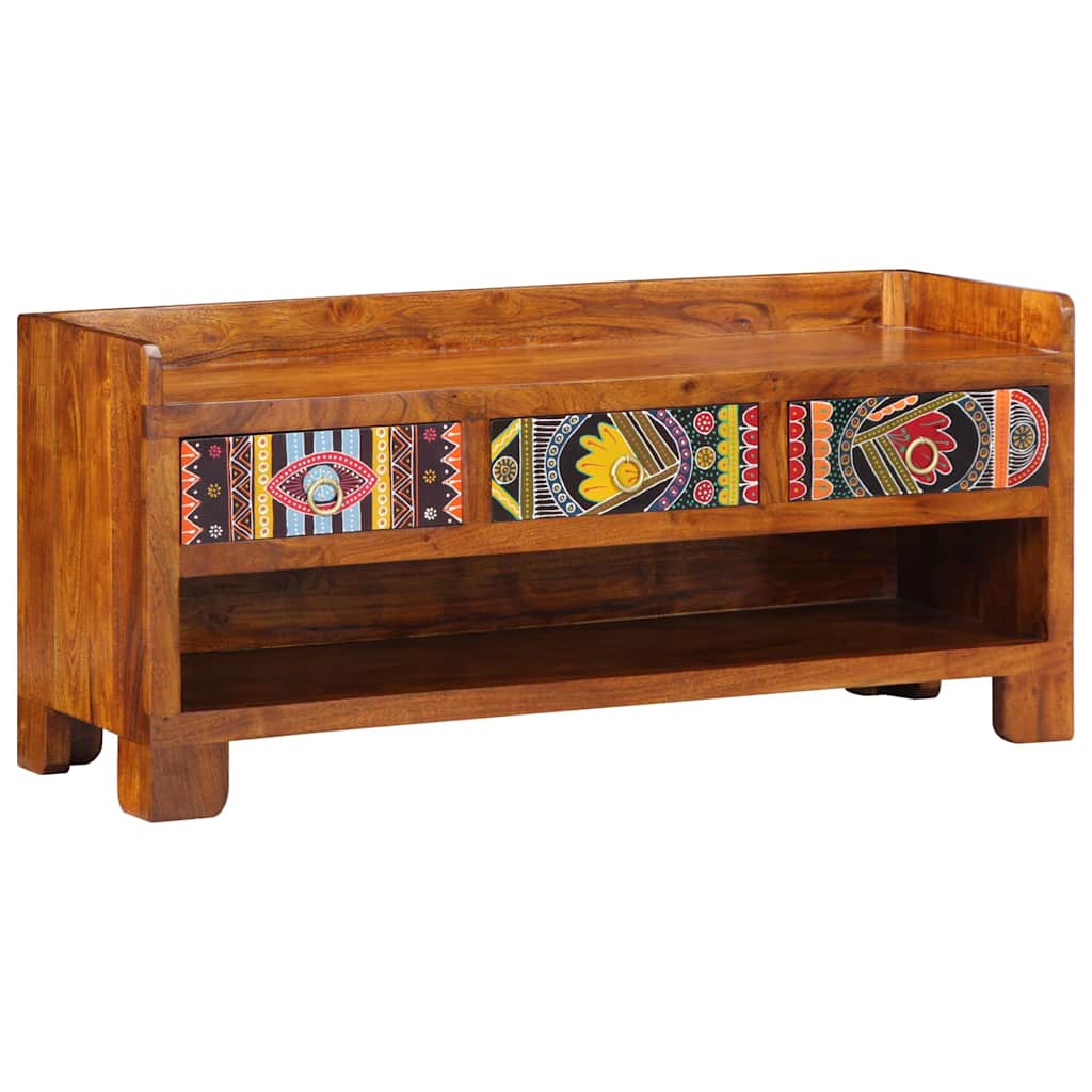 vidaXL Ławka na buty Miodowy brąz 100 x 35 x 45 cm Drewno Akacjowe