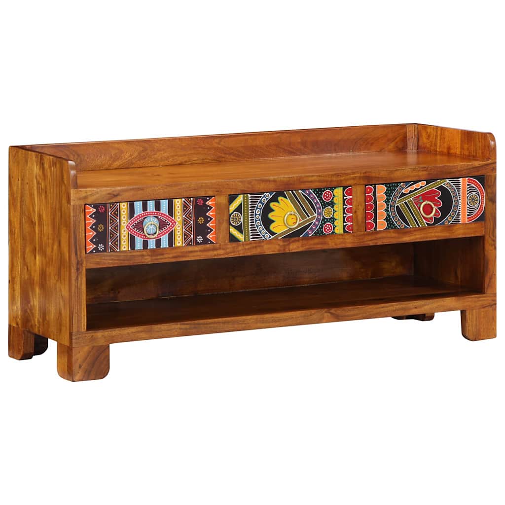 vidaXL Ławka na buty Miodowy brąz 100 x 35 x 45 cm Drewno Akacjowe