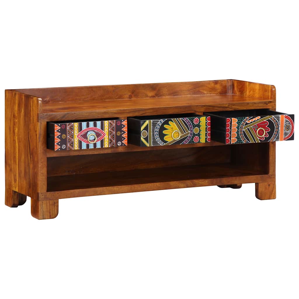 vidaXL Ławka na buty Miodowy brąz 100 x 35 x 45 cm Drewno Akacjowe