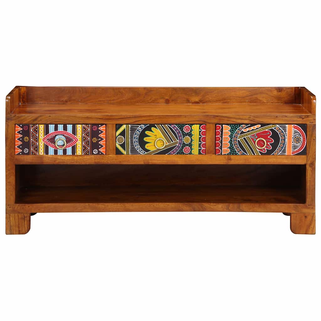 vidaXL Ławka na buty Miodowy brąz 100 x 35 x 45 cm Drewno Akacjowe