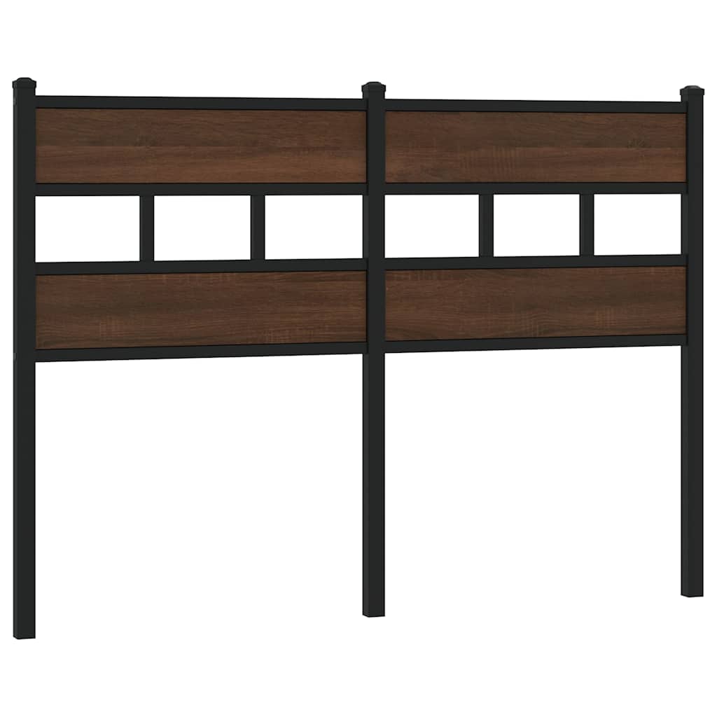 vidaXL Wymienne wezgłowie, brązowy dąb, 120 cm, stal i materiał drewnopochodny