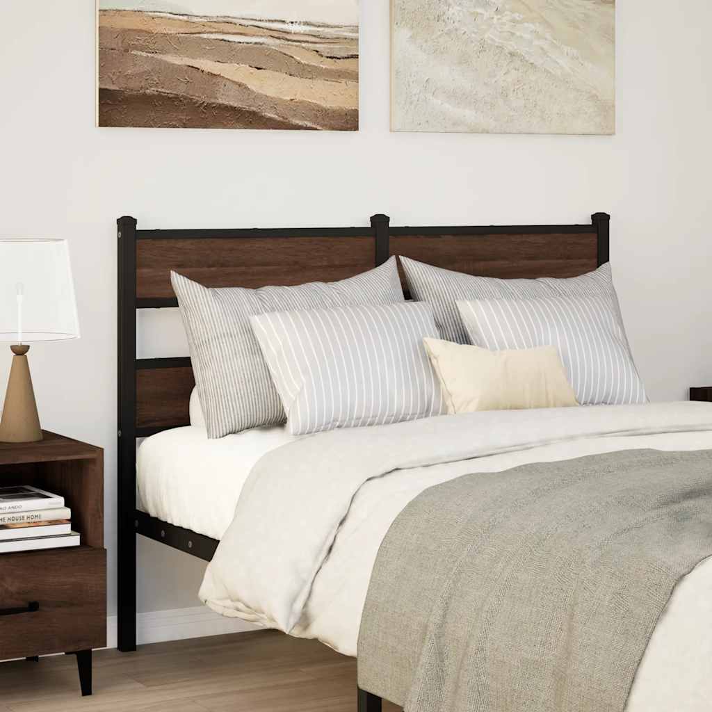 vidaXL Wymienne wezgłowie, brązowy dąb, 120 cm, stal i materiał drewnopochodny