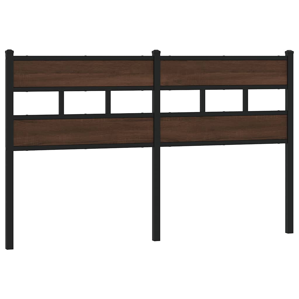 vidaXL Wymienne wezgłowie, brązowy dąb, 140 cm, stal i materiał drewnopochodny