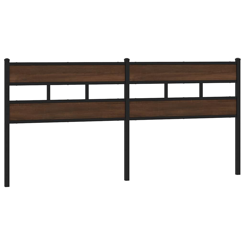 vidaXL Wymienne wezgłowie, brązowy dąb, 200 cm, stal i materiał drewnopochodny