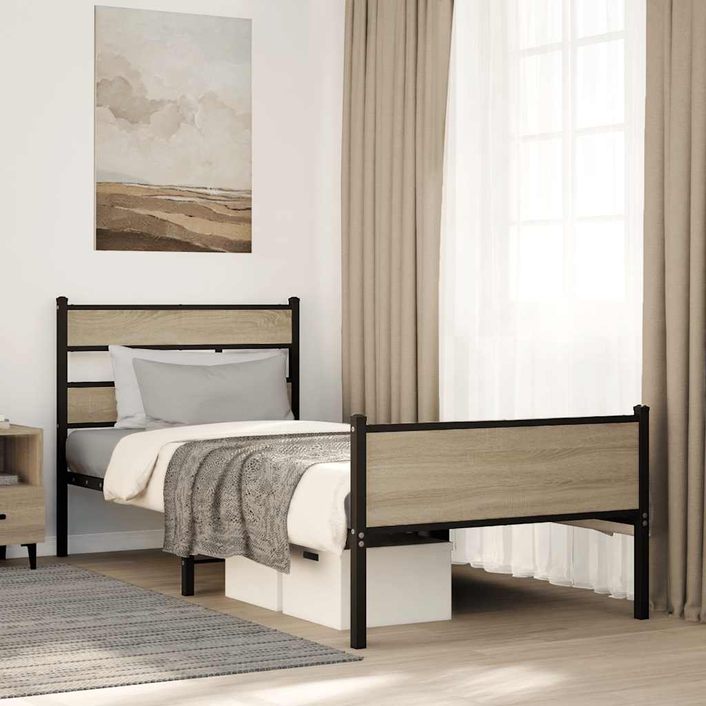 vidaXL Łóżko bez materaca, dąb sonoma, 80x200 cm