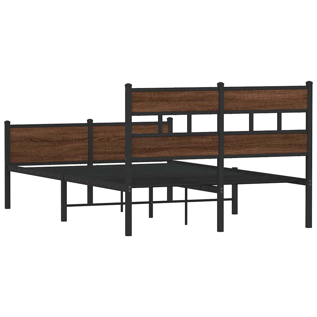 vidaXL Łóżko bez materaca, brązowy dąb, 120x200 cm