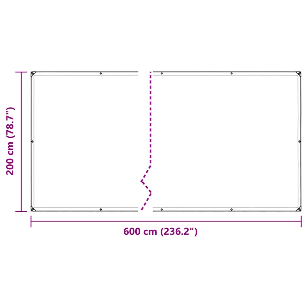 vidaXL Przezroczysta plandeka z oczkami 2x6 m Polietylen