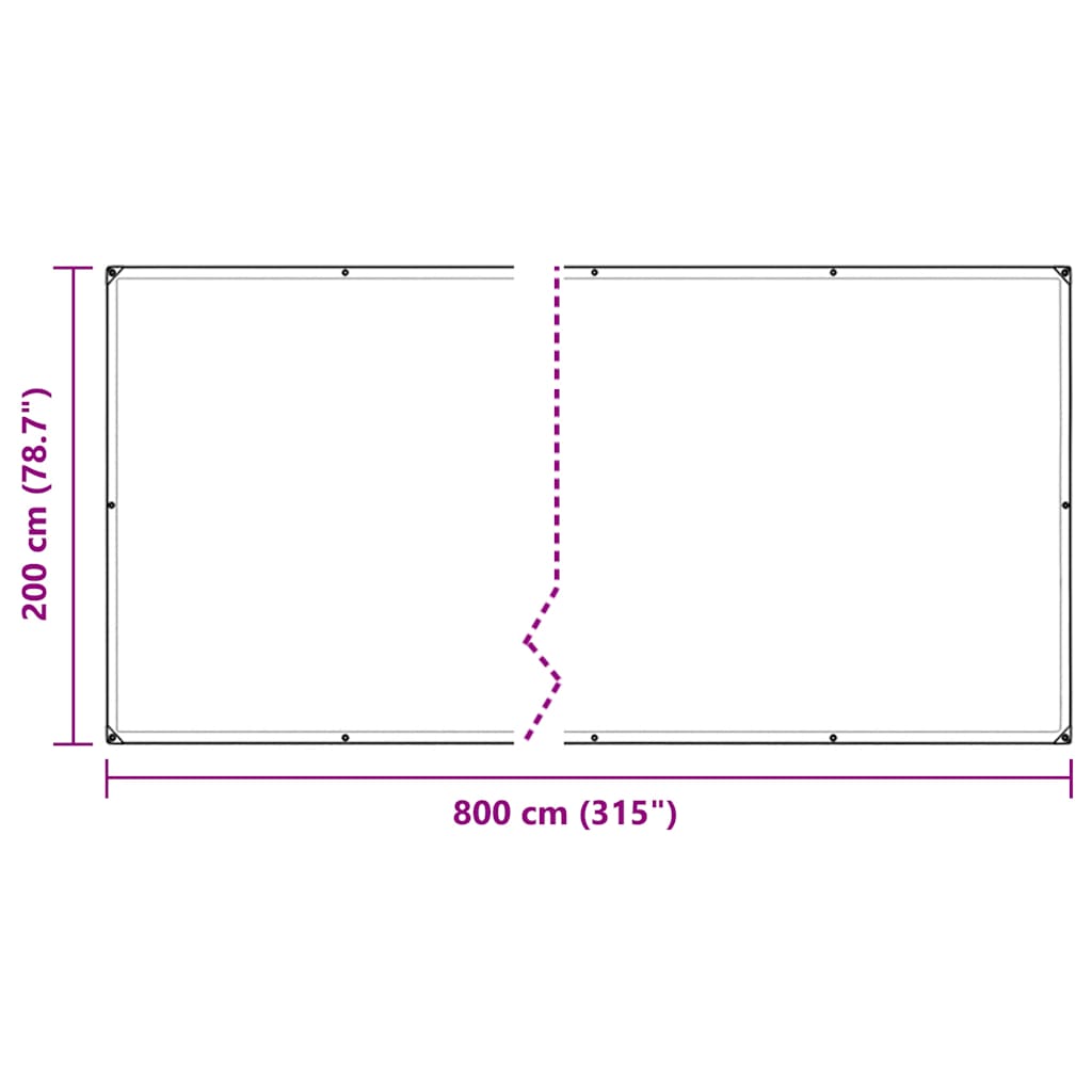 vidaXL Przezroczysta plandeka z oczkami 2x8 m Polietylen