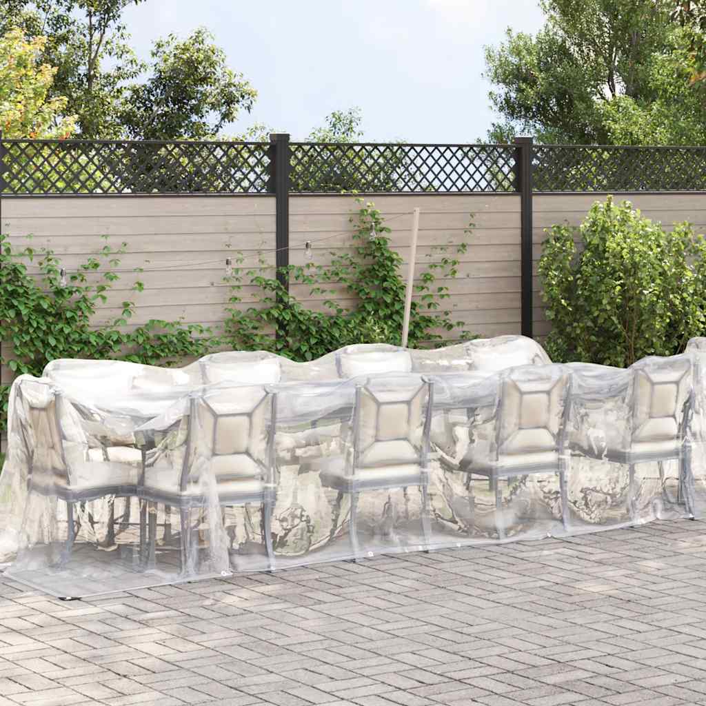 vidaXL Przezroczysta plandeka z oczkami 2x12 m Polietylen