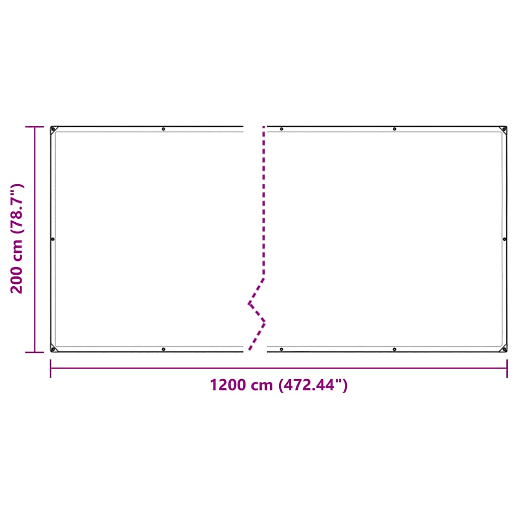 vidaXL Przezroczysta plandeka z oczkami 2x12 m Polietylen