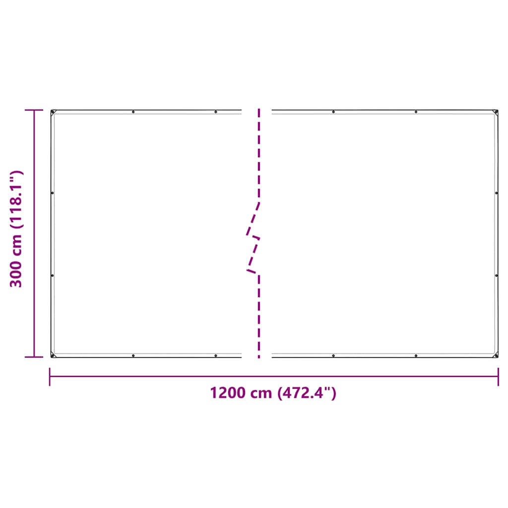 vidaXL Przezroczysta plandeka z oczkami 3x12 m Polietylen