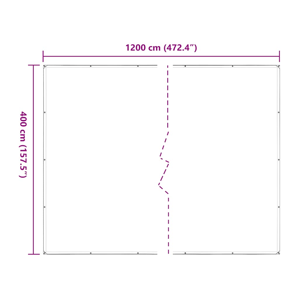 vidaXL Przezroczysta plandeka z oczkami 4x12 m Polietylen