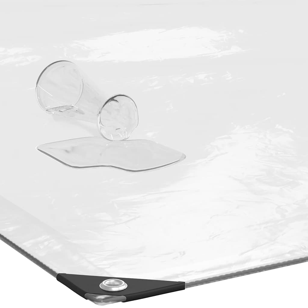 vidaXL Przezroczysta plandeka z oczkami 5x6 m Polietylen