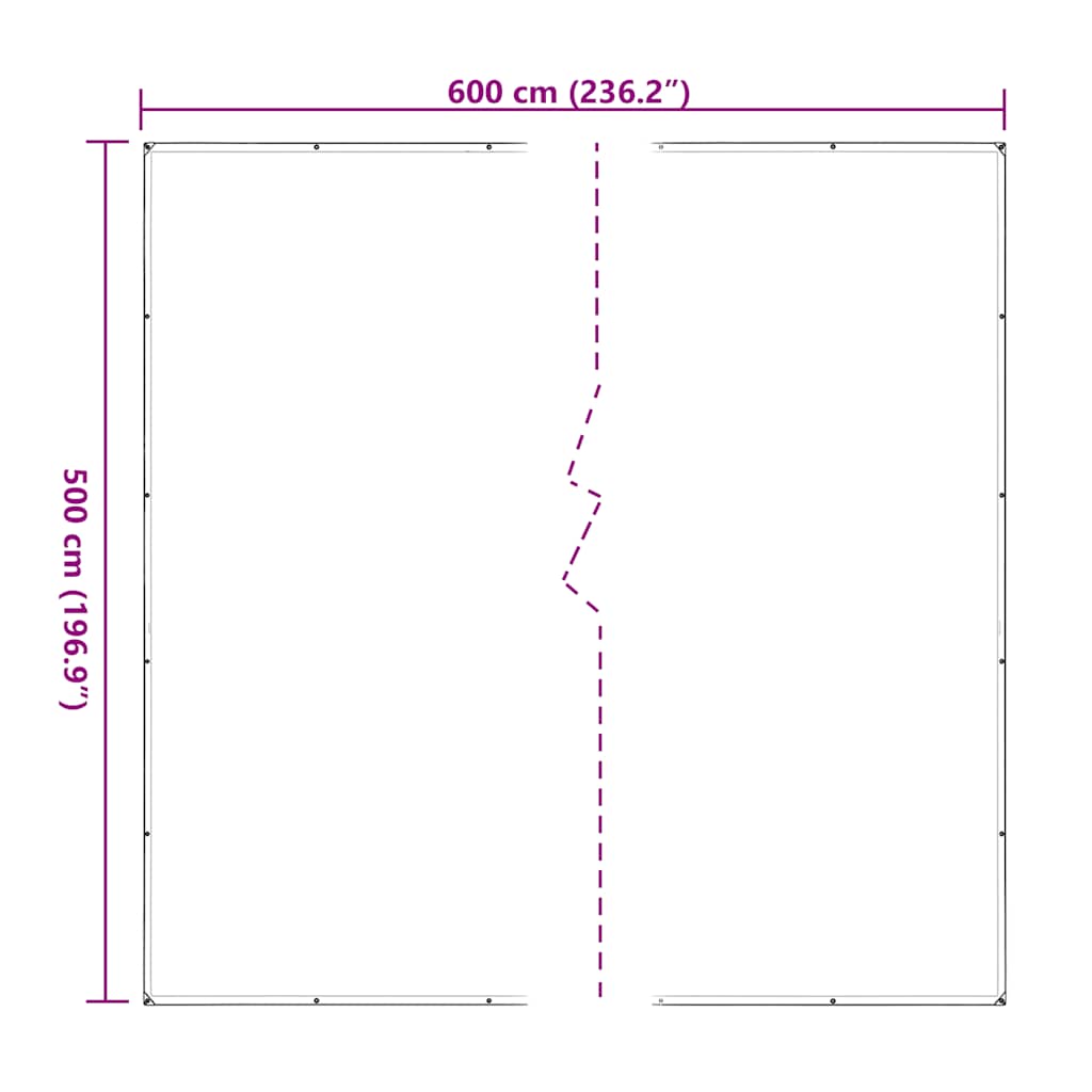 vidaXL Przezroczysta plandeka z oczkami 5x6 m Polietylen