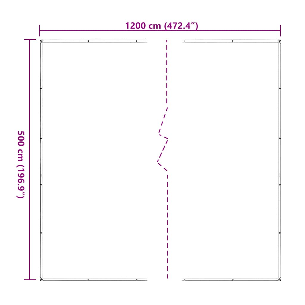 vidaXL Przezroczysta plandeka z oczkami 5x12 m Polietylen