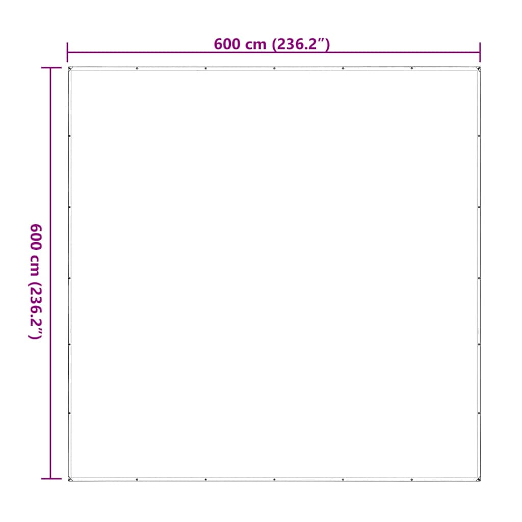 vidaXL Przezroczysta plandeka z oczkami 6x6 m Polietylen