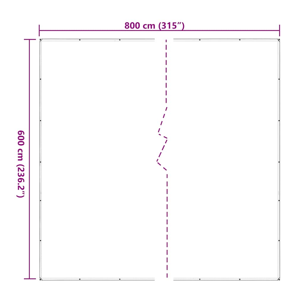vidaXL Przezroczysta plandeka z oczkami 6x8 m Polietylen
