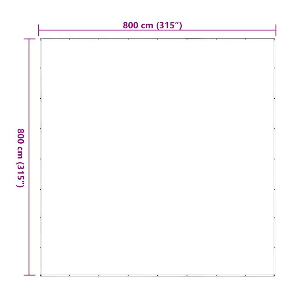 vidaXL Przezroczysta plandeka z oczkami 8x8 m Polietylen