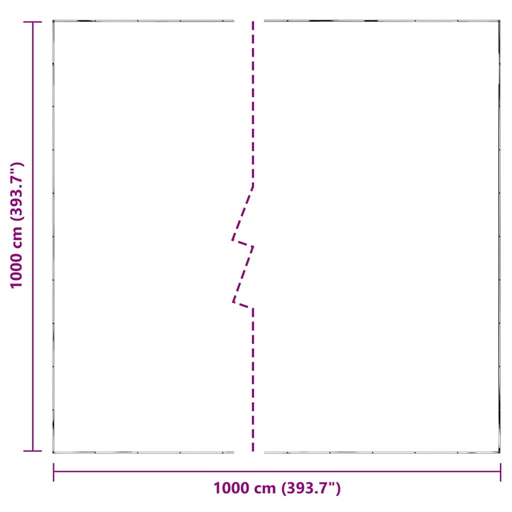 vidaXL Przezroczysta plandeka z oczkami 10x10 m Polietylen