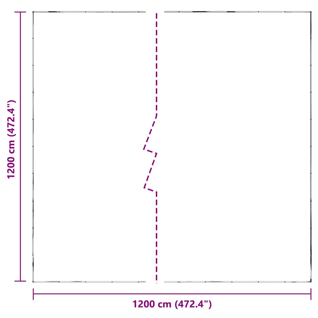 vidaXL Przezroczysta plandeka z oczkami 12x12 m Polietylen