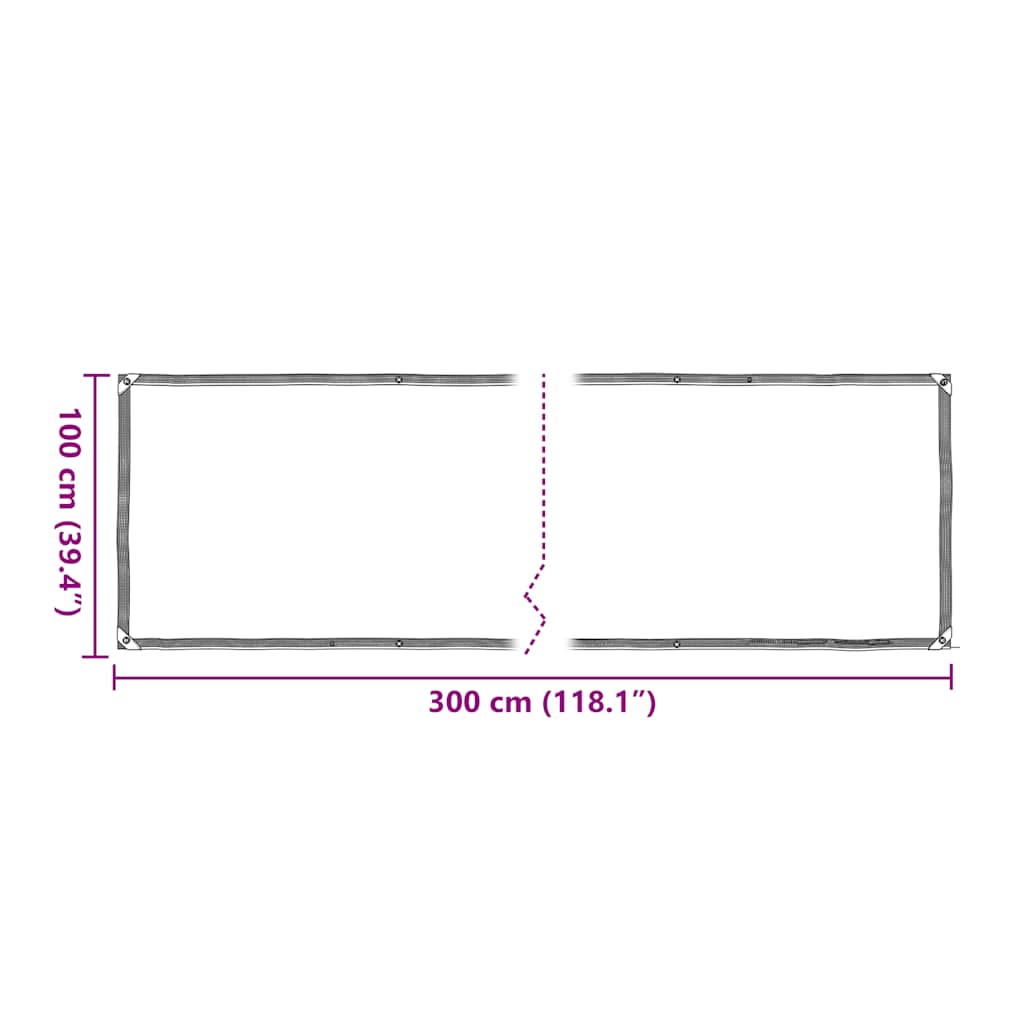 vidaXL Przezroczysta plandeka z oczkami 1x3 m Polietylen