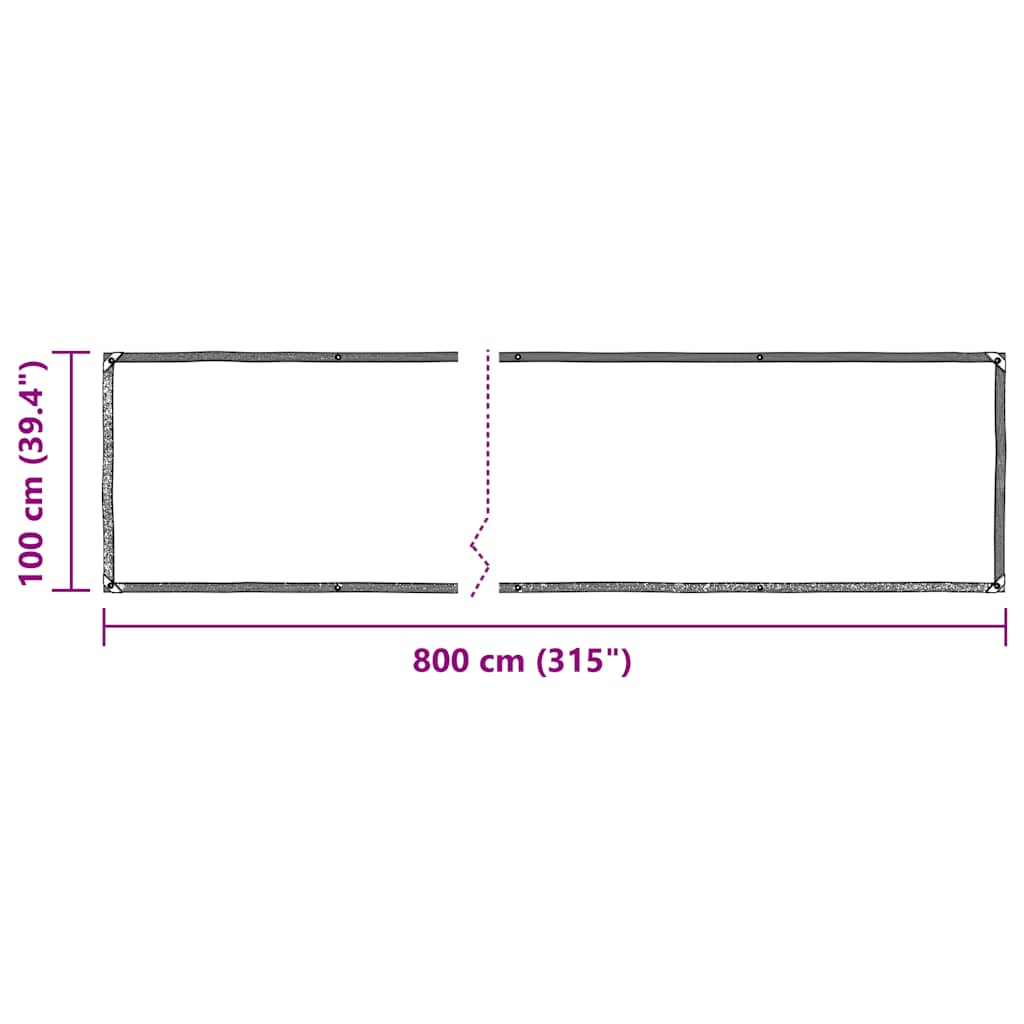 vidaXL Przezroczysta plandeka z oczkami 1x8 m Polietylen
