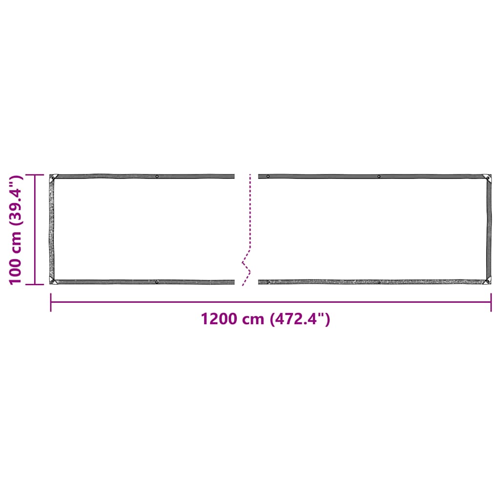 vidaXL Przezroczysta plandeka z oczkami 1x12 m Polietylen