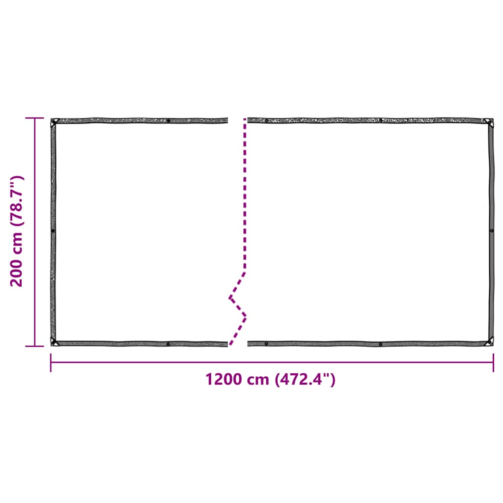 vidaXL Przezroczysta plandeka z oczkami 2x12 m Polietylen