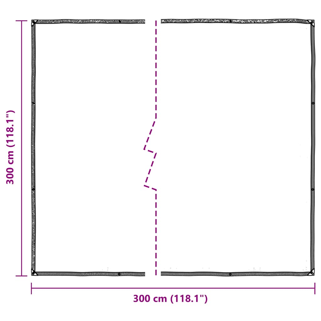 vidaXL Przezroczysta plandeka z oczkami 3x3 m Polietylen