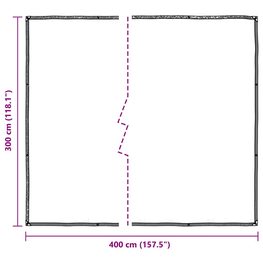 vidaXL Przezroczysta plandeka z oczkami 3x4 m Polietylen