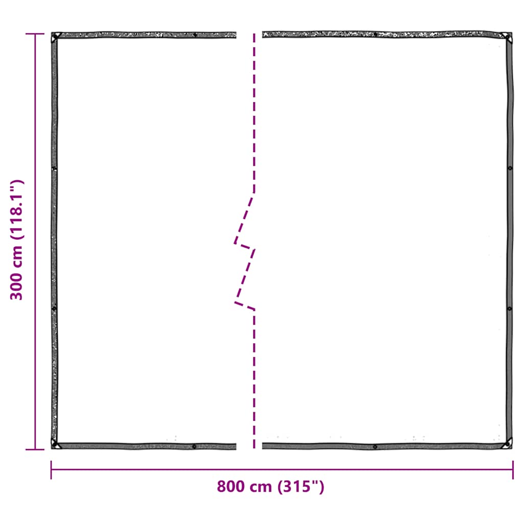 vidaXL Przezroczysta plandeka z oczkami 3x8 m Polietylen