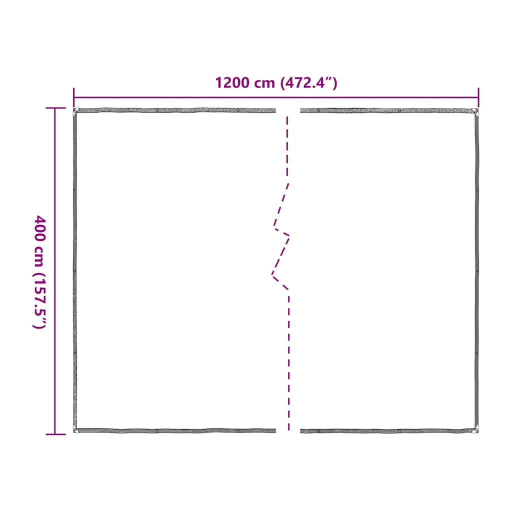 vidaXL Przezroczysta plandeka z oczkami 4x12 m Polietylen