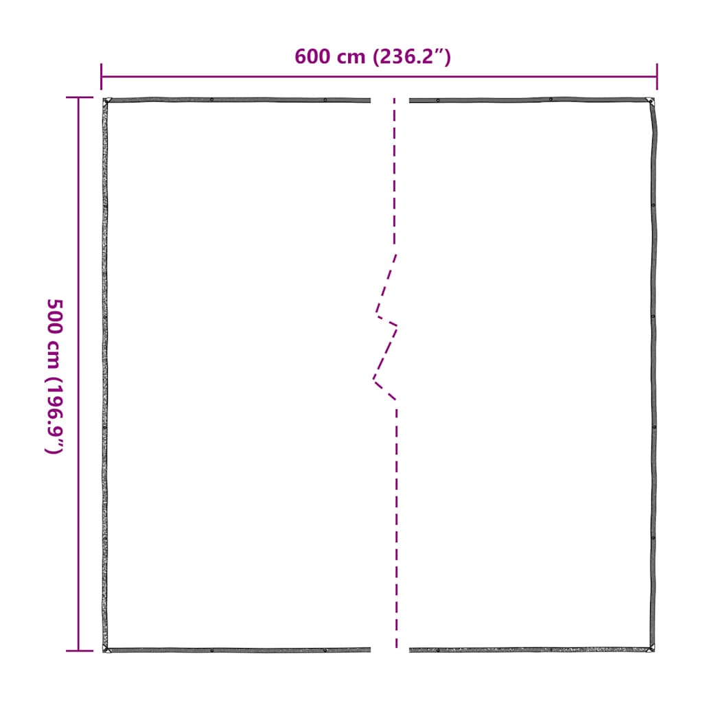 vidaXL Przezroczysta plandeka z oczkami 5x6 m Polietylen