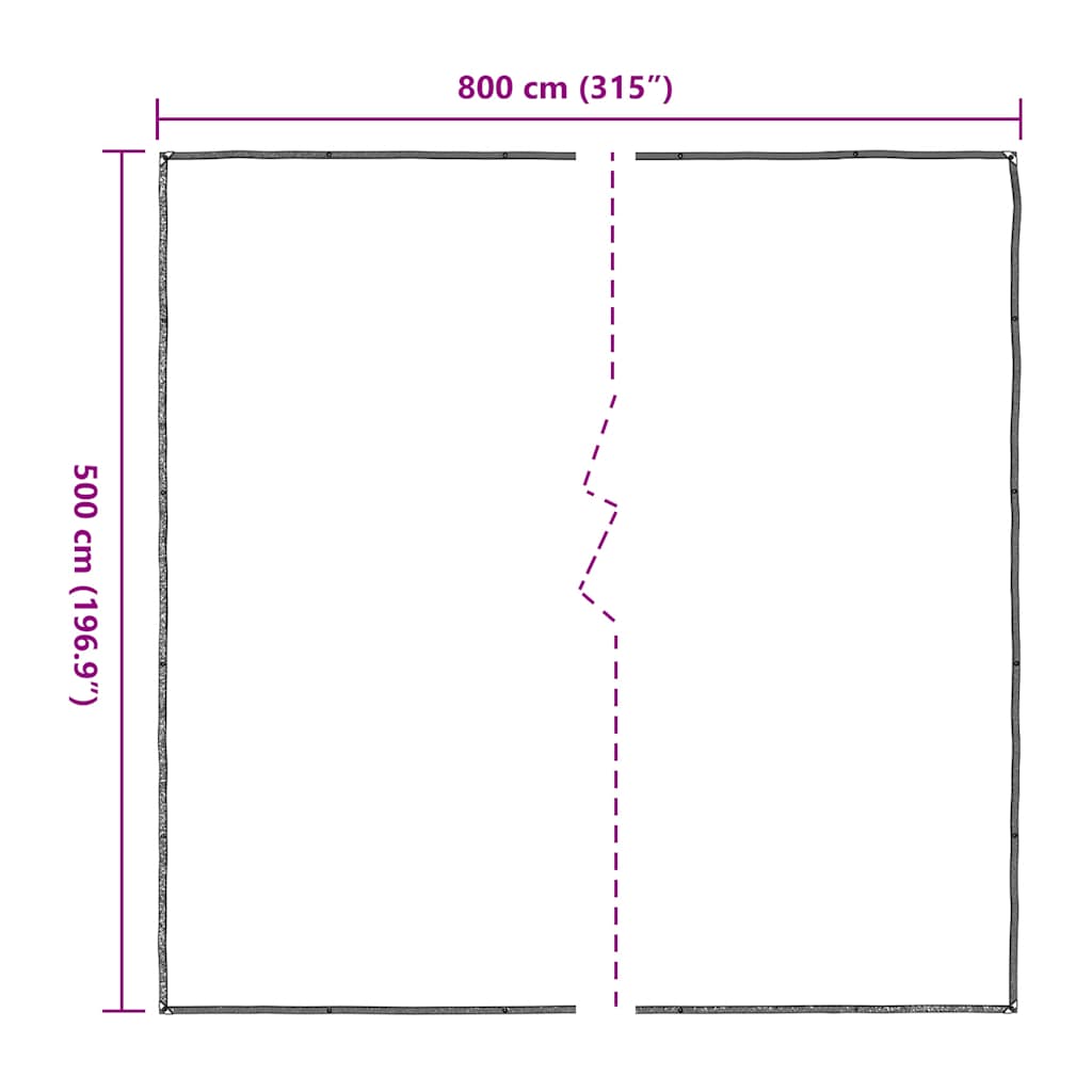vidaXL Przezroczysta plandeka z oczkami 5x8 m Polietylen