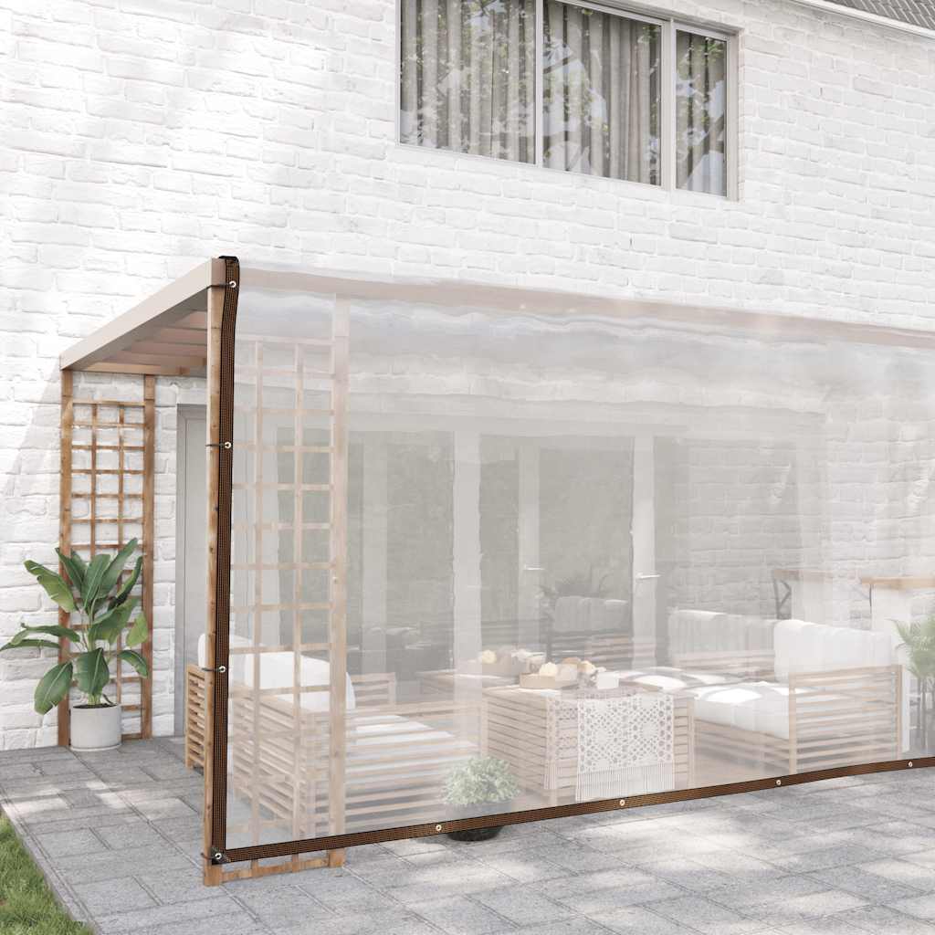 vidaXL Przezroczysta plandeka z oczkami 5x12 m Polietylen