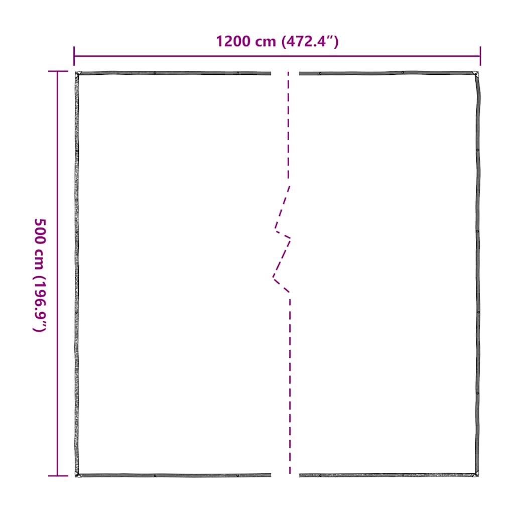 vidaXL Przezroczysta plandeka z oczkami 5x12 m Polietylen