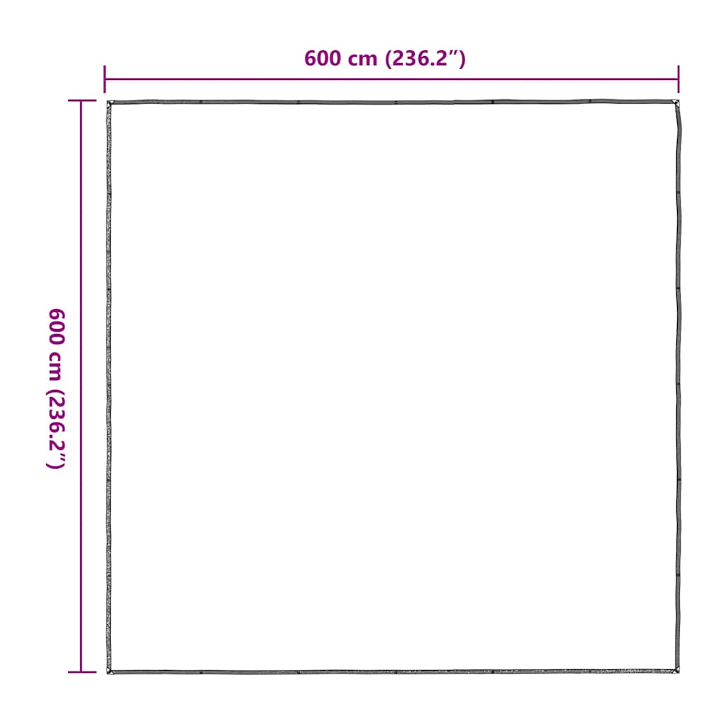 vidaXL Przezroczysta plandeka z oczkami 6x6 m Polietylen