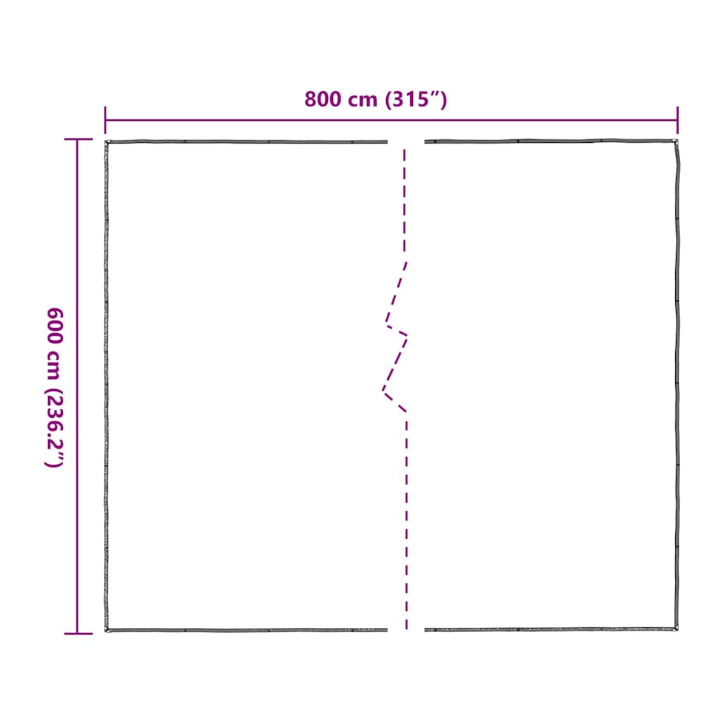 vidaXL Przezroczysta plandeka z oczkami 6x8 m Polietylen