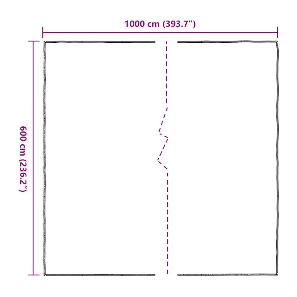 vidaXL Przezroczysta plandeka z oczkami 6x10 m Polietylen