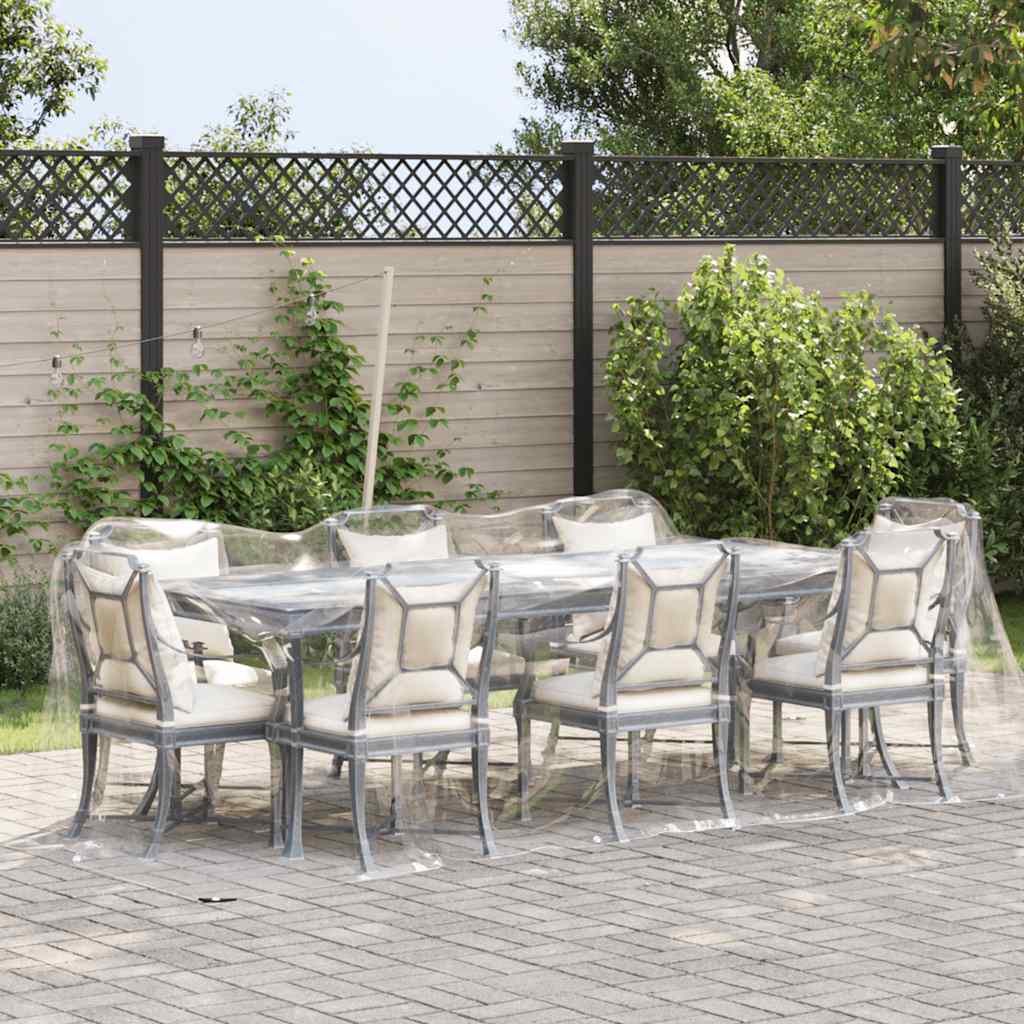 vidaXL Przezroczysta plandeka z oczkami 2x5 m PVC