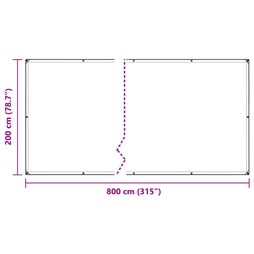 vidaXL Przezroczysta plandeka z oczkami 2x8 m PVC