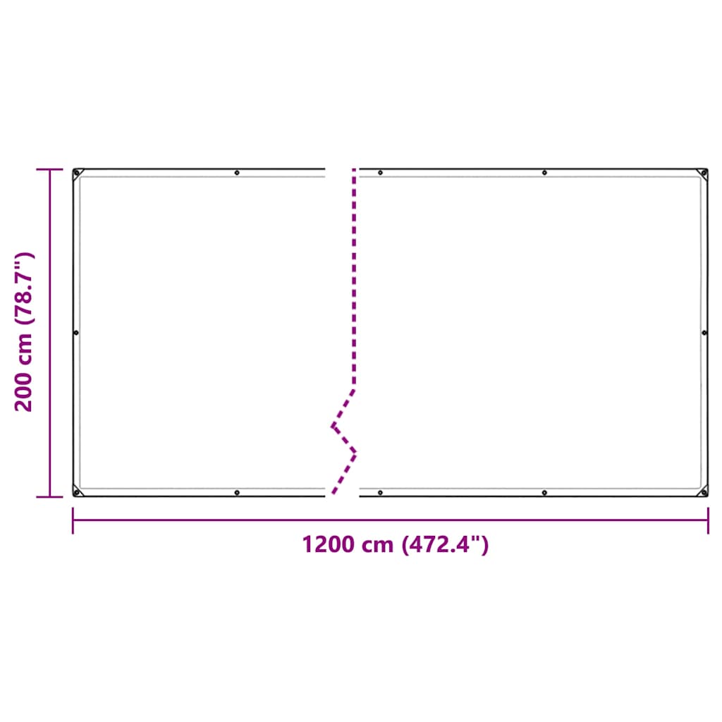 vidaXL Przezroczysta plandeka z oczkami 2x12 m PVC