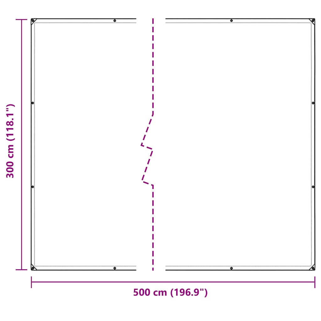 vidaXL Przezroczysta plandeka z oczkami 3x5 m PVC