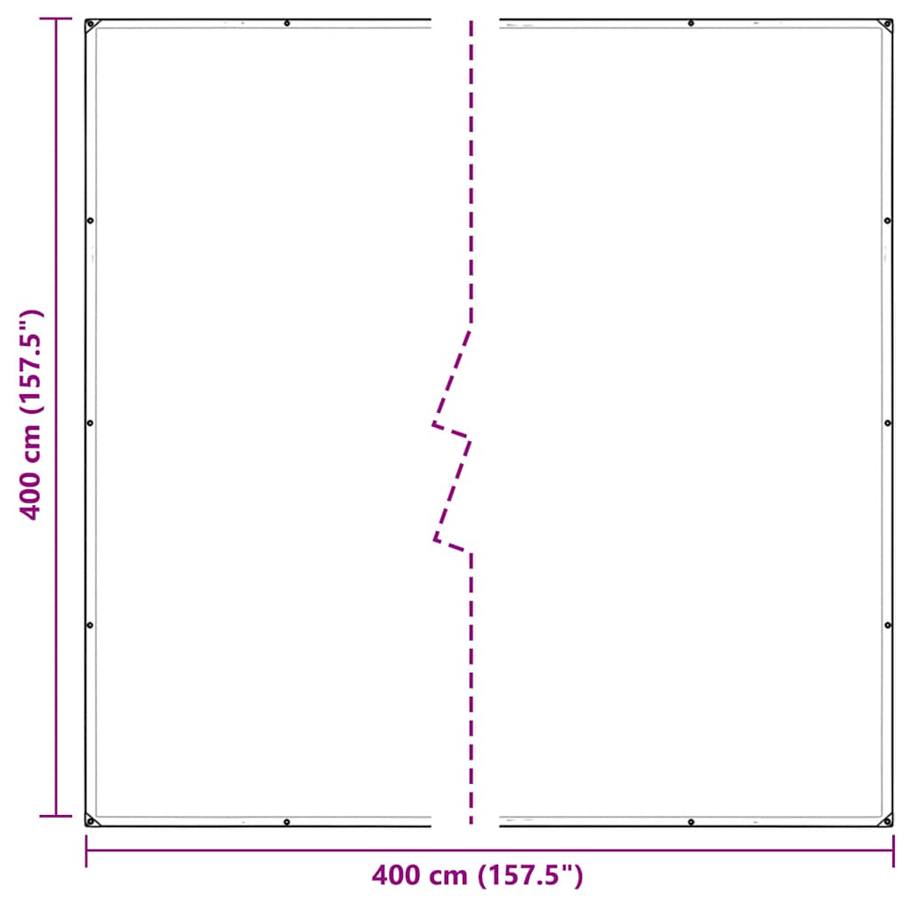 vidaXL Przezroczysta plandeka z oczkami 4x4 m PVC