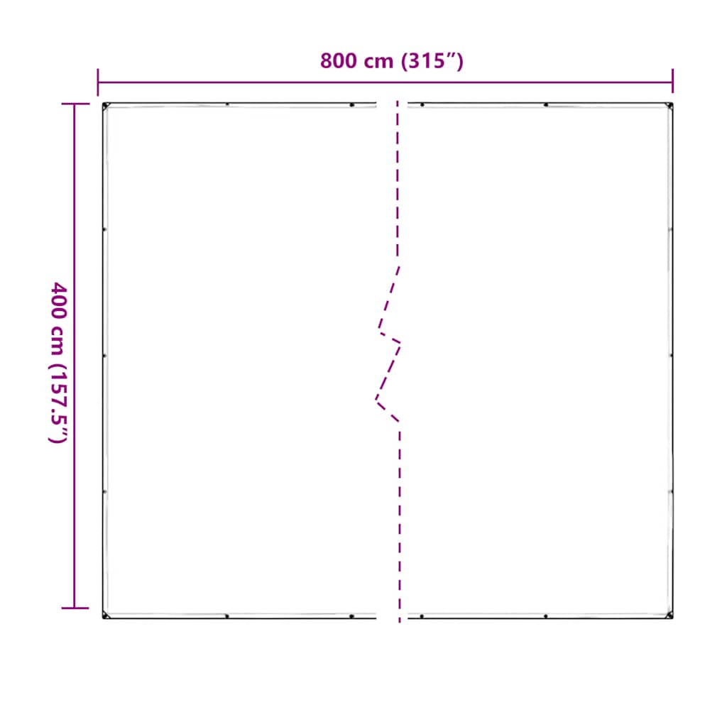 vidaXL Przezroczysta plandeka z oczkami 4x8 m PVC