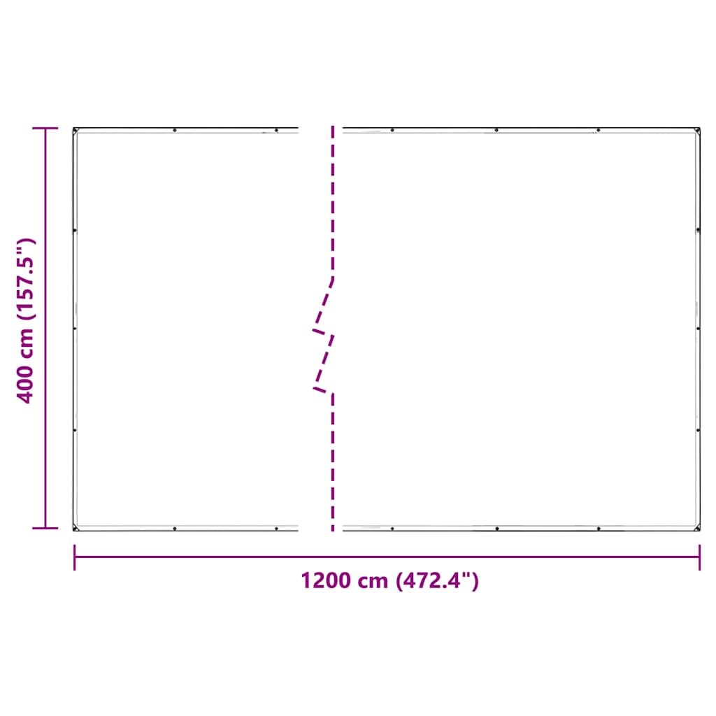 vidaXL Przezroczysta plandeka z oczkami 4x12 m PVC