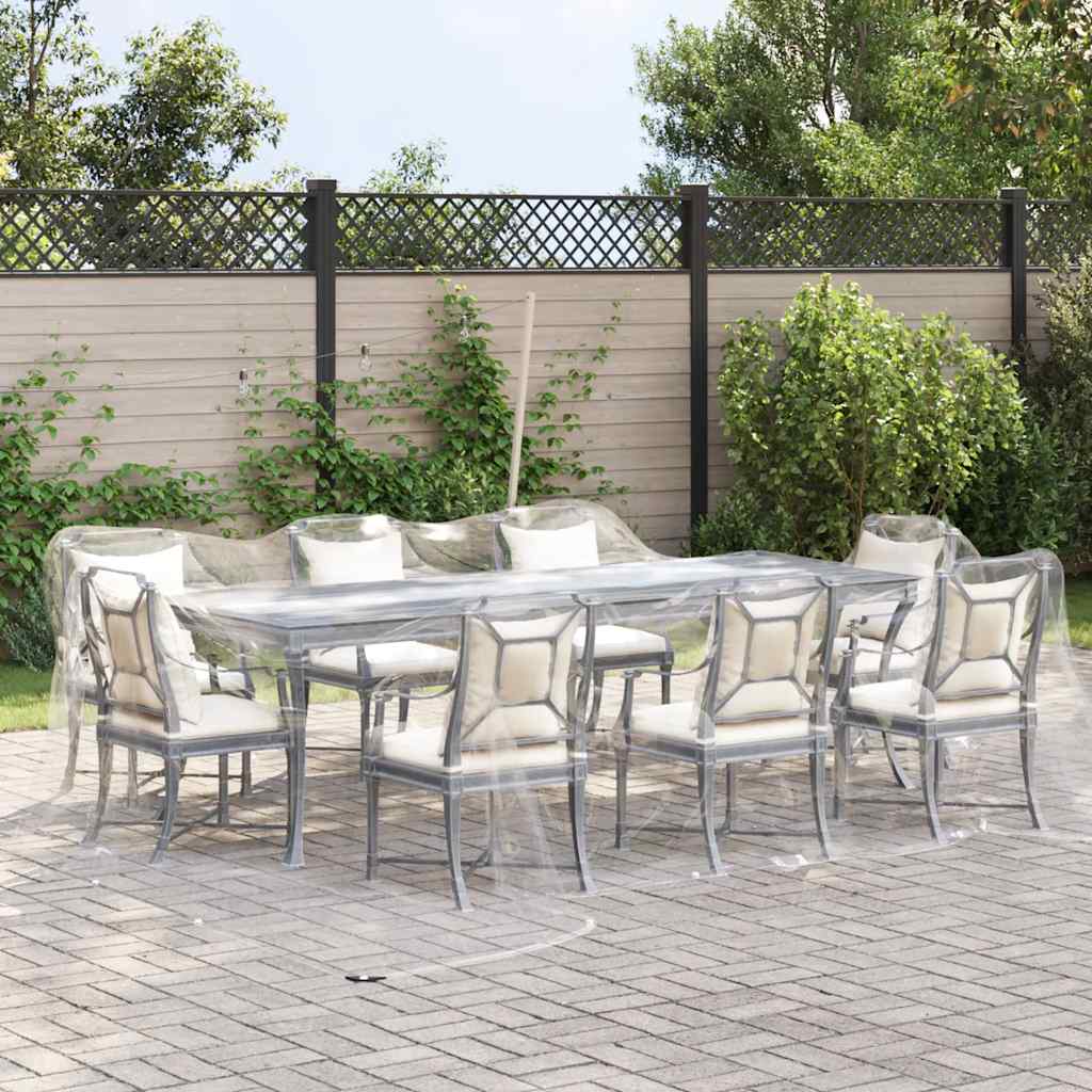 vidaXL Przezroczysta plandeka z oczkami 5x5 m PVC
