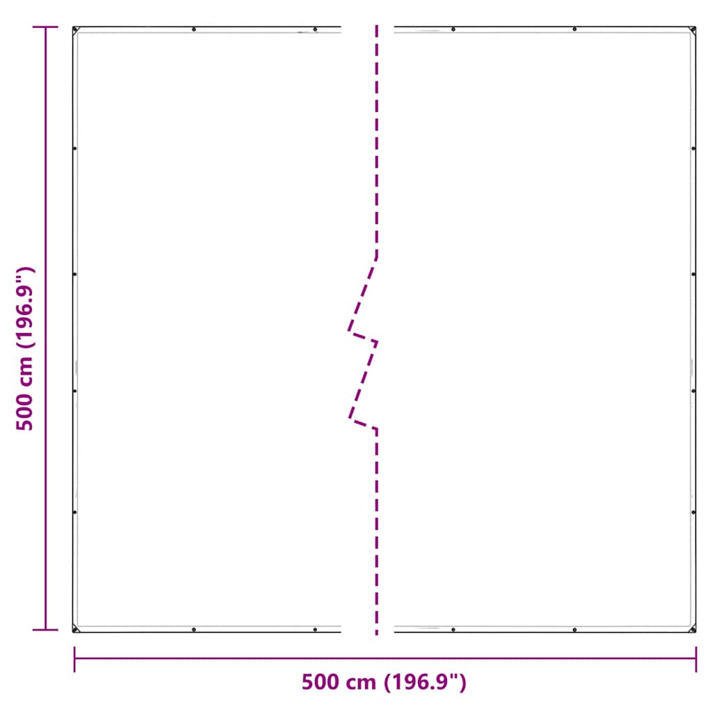 vidaXL Przezroczysta plandeka z oczkami 5x5 m PVC