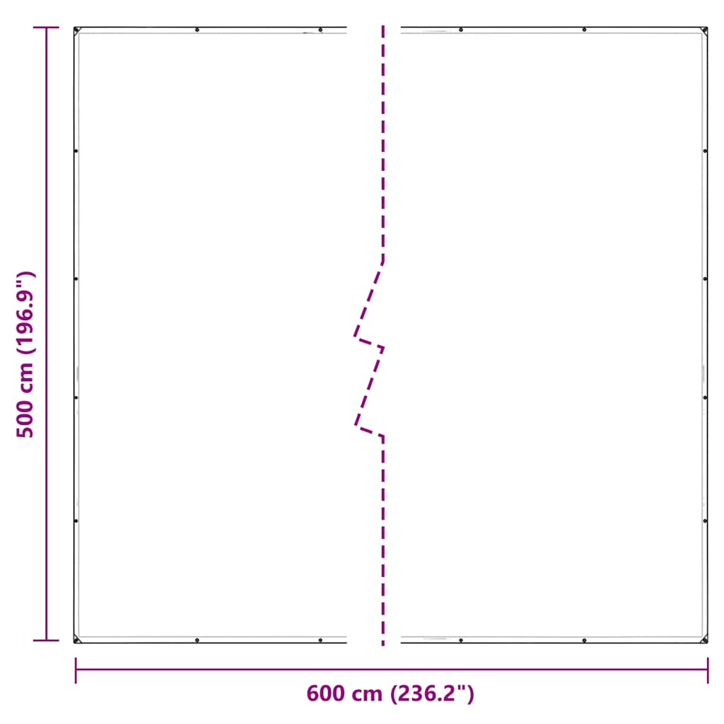 vidaXL Przezroczysta plandeka z oczkami 5x6 m PVC