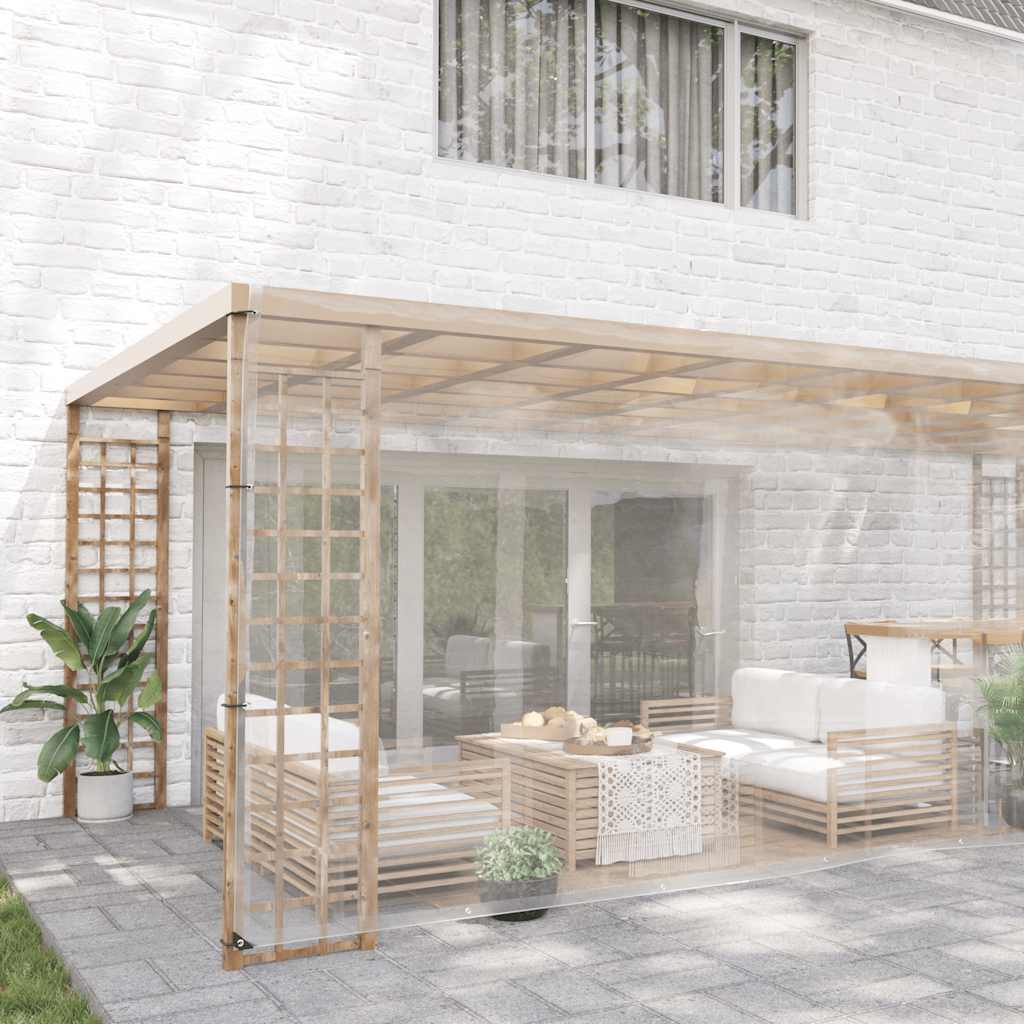 vidaXL Przezroczysta plandeka z oczkami 5x10 m PVC